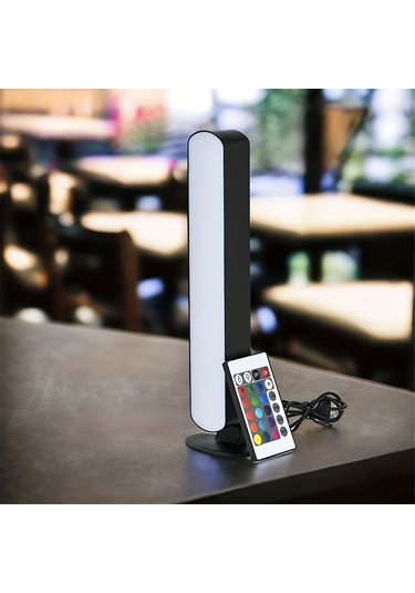 Fosenze Usb Gerişimli Renk Değiştirir Müzik Ritimli Stüdyo Işığı, Uzaktan Kumanda İle Ev Partisi Ambiyans Aydınlatması, Modern Plastik Tasarım, 1 Adet Siyah