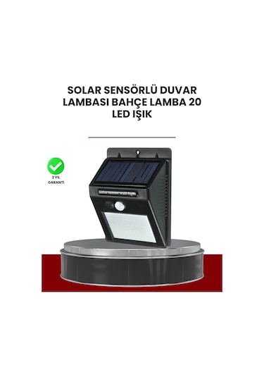 Bahçe Dış Mekanlar İçin Güneş Enerjili 20 Led Hareket Sensörlü Lamba