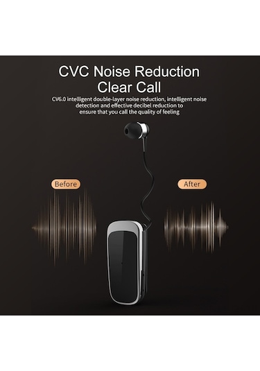 Flybuy K52 Geri Çekilebilir Kablolu Bluetooth Kulaklık - Gürültü Engelleme, 5 Saat Pil Ömrü, K52bt