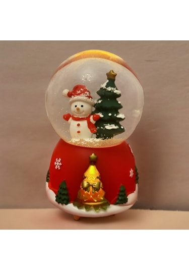 Büyük Açık Kırmızı Müzikli Noel Kar Küresi-cengizhan Unaler