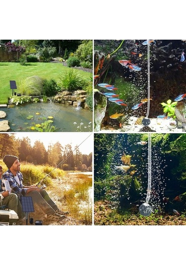 Pazly 2w Takmalı Solar Oksijen Pompası - Balık Tankı Oksijenatör Cihazı