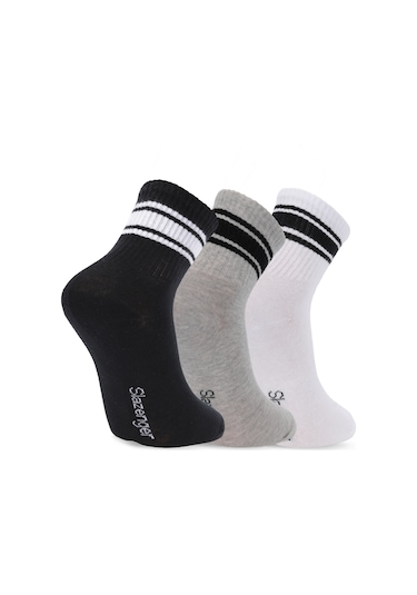 Slazenger Jelly 3 Lü Erkek Siyah / Gri Çorap Siyah / Gri