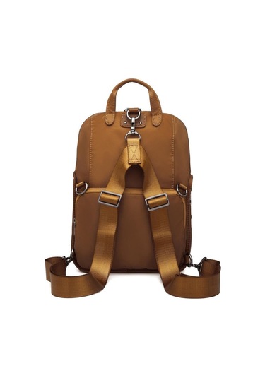 Saten Kumaş Kadın Postacı Ve Sırt Çantası Barcelona 2108 Camel