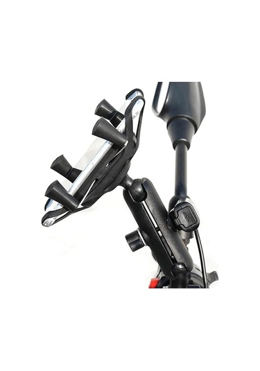 Motowolf Usb Şarj Soketli Ayna Bağlantılı Telefon Tutucu Standart