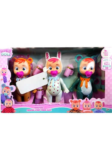 Ethem Oyuncak Lovely Doll Ağlayan Bebekler 3'lü Set 8268b