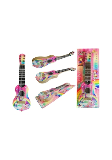 6 Telli Oyuncak Çocuk Gitarı İspanyol Gitar Pembe 6898