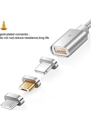 Prestigegoods Elough E04 Manyetik Kablo İphone 8 Uyumlu Poco X3 Xiaomi Usb C Hızlı Şarj Mıknatıslı Kablosu