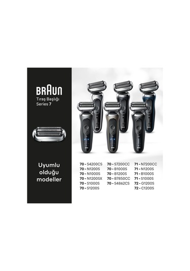Braun Series 7 Elektrikli Tıraş Makinesi Yedek Başlığı, 74s