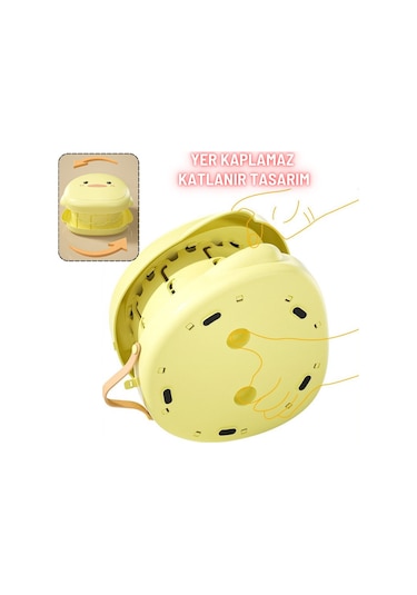 Katlanabilir Bebek Tuvaleti Taşınabilir Çocuk Lazımlık Tuvalet Eğitici Hijyenik Seyahat İçin Uygun Sarı