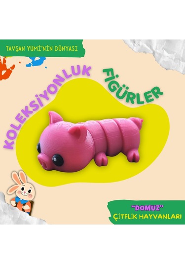 Tavşan Yumi Çiftlik Hayvanları Koleksiyonu- 4 Parça 5-7 Cm Hareketli Oyuncaklar Ve Bilgilendirici Kartlar "