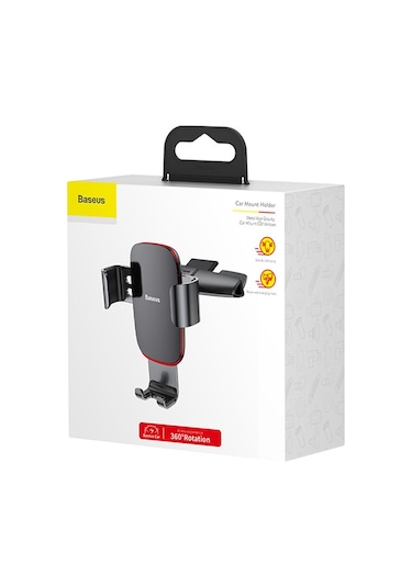 Baseus Metal Age Gravity Araç İçi CD Girişli Telefon Tutucu Siyah