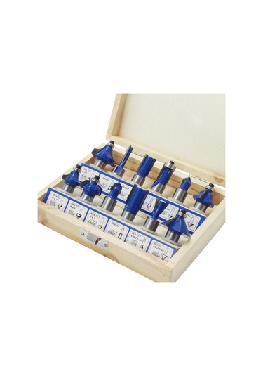 Sones Ahşap İşleme Freze Kesici Seti Kesme Makinesi Kafası Elektrikli Ahşap Frezeleme Gravür Makinesi Kesici, Stil: Mavi 1/2 Saplı 12 Adet