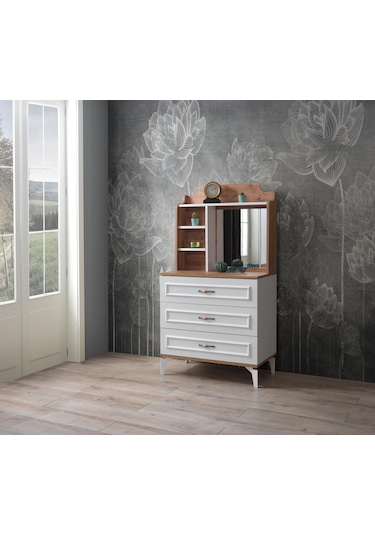 Trend Aynalı 3 Çekmeceli Şifonyer 80x45x151cm Çam
