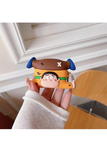 Airpods 4. Nesil 2024 Uyumlu Silikon Sevimli Figürlü Kılıf Kahve