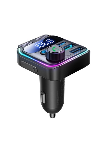 Joyroom Jr-ccb01 48w Çift Mikrofonlu Araba Kablosuz Fm Verici Siyah