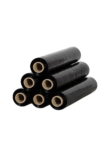 6 Adet Siyah Palet Streç Film 23 Micron 50X300M 2 Kg