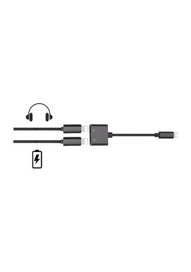 Yifomall İphone/ipad/ipod İçin 2-in-1 Lightning Ses Ve Şarj Adaptörü - Hızlı Şarj + Ses Aktarımı - İos Cihazları Uyumlu Plastik Kasa