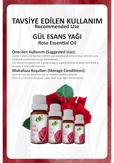 Gül Yağı Rose Essential Oil 10 Ml.