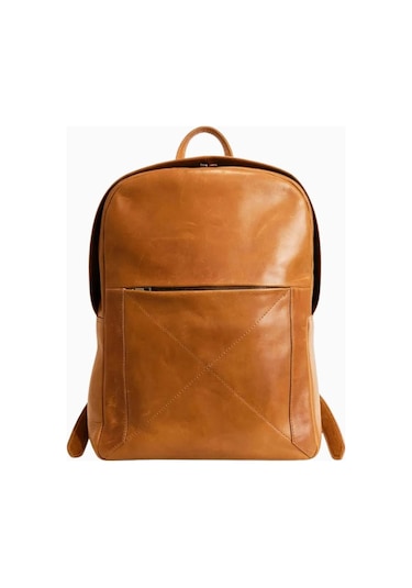 Ryoko Madison Full Grain Deri Unisex Sırt Çantası Tan 1