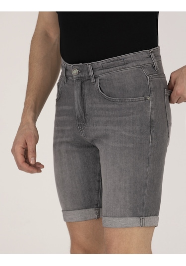 Pierre Cardin Erkek Gri Şort Jean 50267804-vr024 Gri