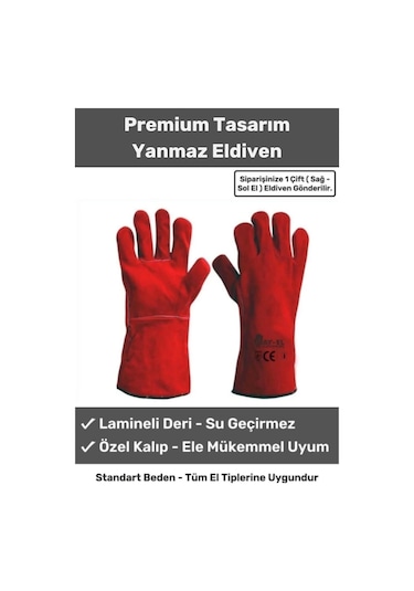 Premium Seri Isıya Dayanıklı Kaynak Yangın Su Geçirmez Çok Amaçlı Yanmaz Deri Eldiven