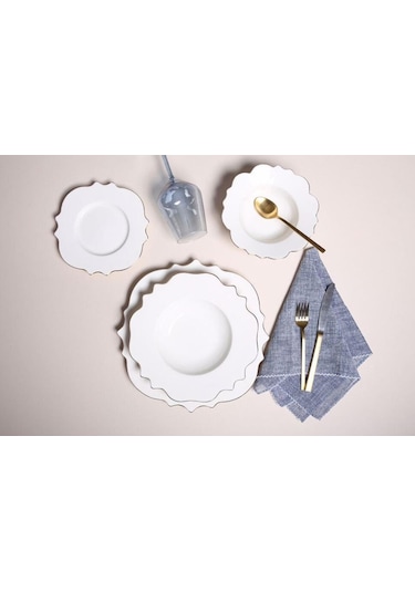 Porland Vintage Altın Yaldız 24 Parça 6 Kişilik Yemek Takımı 04AL