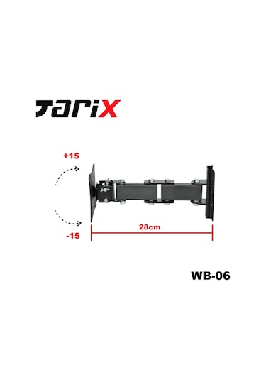 Tarix Wb-06 Hareketli Monitör Duvar Askı Aparatı 17"-27"