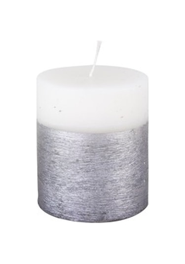 Missi 7X8 Gümüş Taramalı Mum