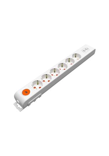 Mutlusan Ri-Tech 6'lı Usb Anahtarlı Topraklı Çocuk Korumalı Grup Priz Klemensli Beyaz