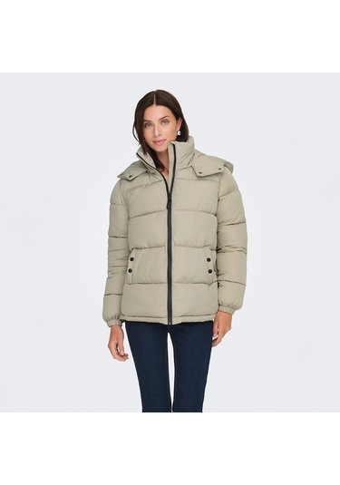 Jacqueline De Yong Esta Life Padded Kadın Bej Kapüşonlu Ceket Bej