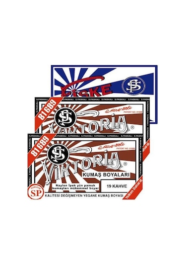 Viktoria Kumaş Boyası 19 Kahve Rengi 2Pk+Fiske Sabitleme 1Pk