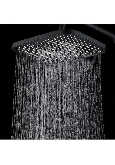 Fastbuy Challenger Siyah Kare Duş Başlığı Yüksek Basınç Endüstriyel Tasarım Su Geçirmez Ev Ve İş Kullanımı Siyah