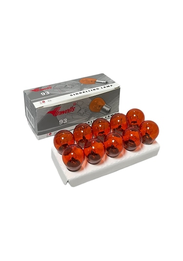 12v 21w 93 Düz Tırnak Turuncu Sinyal Ampulü 10 Adet