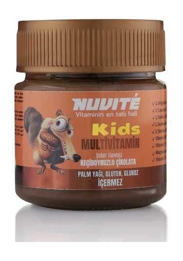 Nuvıte Kids Multivitamin Keçiboynuzlu Şekersiz Vitaminli Çikolata 200 G