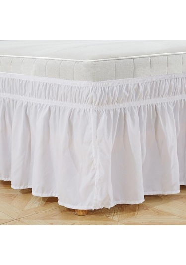 Novahub Beyaz 4 Boyut 14 İnç Damla Kolay Takılabilir-elastik Toz Etrafına Sarılır Fırfır Ma Yıkanabilir Yatak Çerçevesi Fon Perde 56816107 Beyaz Beyaz