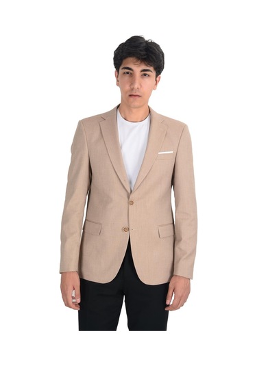 Cengiz İnler Balıksırtı Desenli Slim Erkek Ceket 001