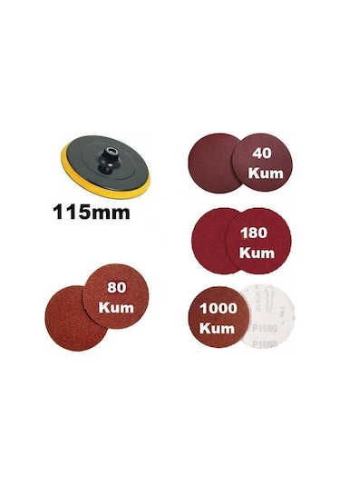 Cırtlı Taban 8 Adet Cırtlı Zımpara Spiral Avuç Taşlama