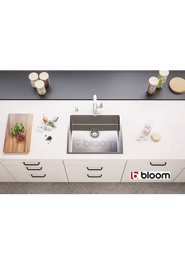 Bloom Luca 1 Gözlü Paslanmaz Çelik Eviye 40 x 40 CM