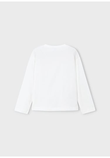 Mayoral Kız Çocuk Uzun Kollu T-shirt 4010 Krem