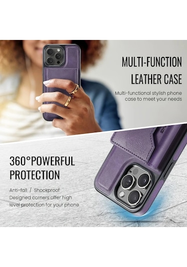 Willowhaven İphone Uyumlu 13 Pro Max Yeşil Manyetik Cüzdan Kılıfı 8 Kart Bölmeli Çıkarılabilir Şarj Standlı Kılıf