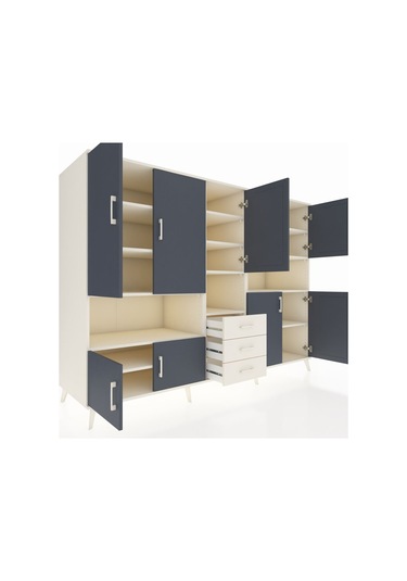 Kronos Dolap 13 Raflı 3 Çekmeceli 9 Kapaklı 220x59x163 Aytaşı-ant Aytaşı-antrasit/aytaşı