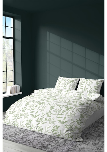 Zeynep Tekstil Nevresim + Yastık Kılıfı Çarşafsız Pamuklu Çift Kişilik Nevresim Seti Flora 200 x 220