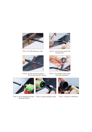 Mufunye 10m Pvc Hortum 10 Adet Buharlayıcı Nozzle Seti Bahçe Sulama Seracılık Soğutma Nemlendirme