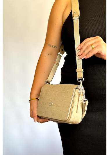 Jps-orta Boy Spor Model Çok Bölmeli 2 Asklı Kadın Çapraz Omuz Çantası 4036 Kum Kombin Kum