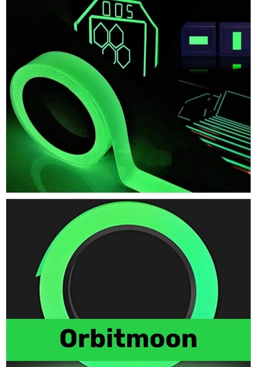 Premium Kendinden Yapışkanlı Fosforlu Karanlıkta Işık Veren Yeşil Şerit 4 Metre Reflektör Bant