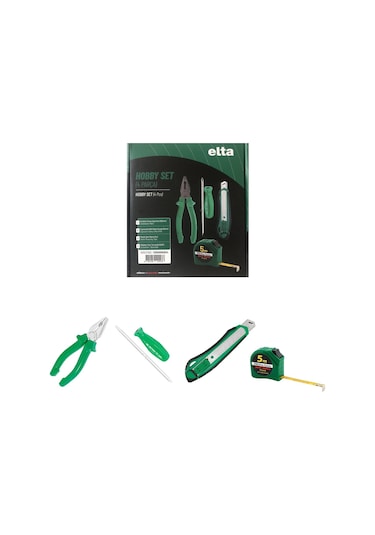 Elta Hobby Set 4 Parça Opak Pense 160mm Maket Bıçağı Şerit Metre Tornavida