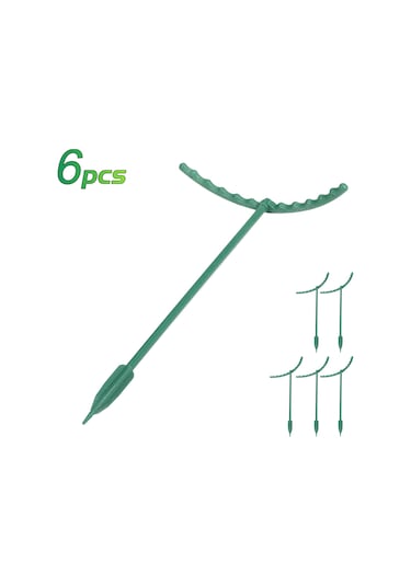 Dofolink Bitkileri Dikey Tutmak İçin Yeşil Plastik Bitki Desteği, Saçakları Koruma, Birleştirilebilir Tasarım, 6 Adet Set