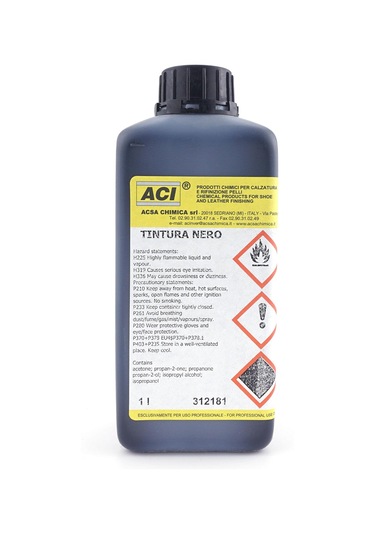 Acı Tintura Nero 1 Litre Profesyonel Siyah Deri Renk Değiştirme Boyası Siyah