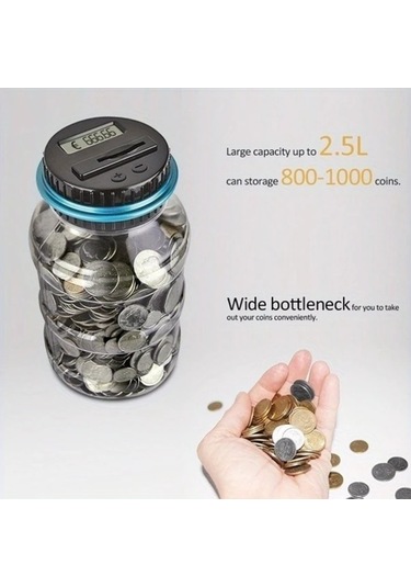 Fochsia Lcd Ekranlı Otomatik Büyük Para Sayma Kutusu Pound Kumbara Pilli Elektronik Noel si