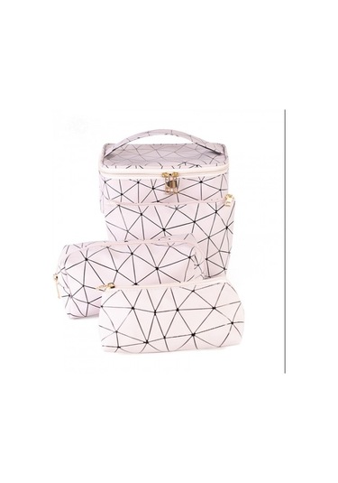 Silkroadselect Kozmetik Çantası 4 Parça Taşınabilir Su Geçirmez Seyahat Kozmetik Çantası Çok Fonksiyonlu Kozmetik Çantası Pu Deri Kozmetik Çantaları Kadınlar Ve Kızlar Için Abvhel